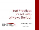 [Archived Webinar, Sept. 2015] Best Practices: Ad Sales for Community News Startups