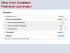 New from Adsense: Publisher scorecard